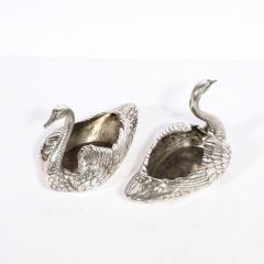  Gorham Manufacturing Co Pair of Sterling Silver Swan Decorative Bowls Signed Gorham Sterling - 4566305