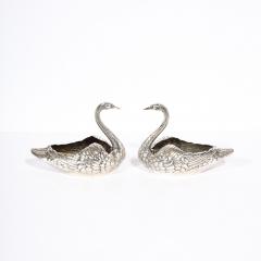  Gorham Manufacturing Co Pair of Sterling Silver Swan Decorative Bowls Signed Gorham Sterling - 4566310