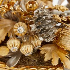  Gorham Manufacturing Co Pair of silvered and gilt Fleur des Si cles flower basket models - 2951118