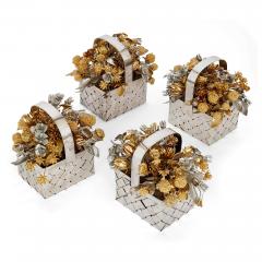  Gorham Manufacturing Co Pair of silvered and gilt metal Fleurs des Si cles flower models by Gorham - 2951122