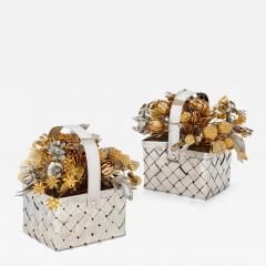  Gorham Manufacturing Co Pair of silvered and gilt metal Fleurs des Si cles flower models by Gorham - 2952366