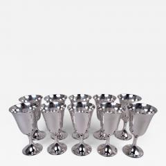 Gorham Manufacturing Co Set of 10 Gorham Sterling Silver Goblets in 272 Puritan Pattern - 4369266