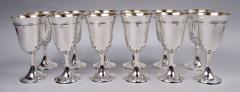  Gorham Manufacturing Co Set of 12 Antique Gorham King Albert Sterling Silver Goblets - 3832035