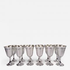  Gorham Manufacturing Co Set of 12 Antique Gorham King Albert Sterling Silver Goblets - 3835385