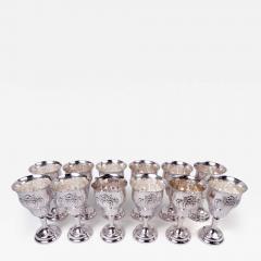  Gorham Manufacturing Co Set of 12 Gorham Chantilly Sterling Silver Goblets - 4225799