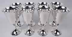  Gorham Manufacturing Co Set of 8 Gorham Sterling Silver Goblets in Desirable Puritan Pattern - 4537280