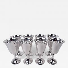  Gorham Manufacturing Co Set of 8 Gorham Sterling Silver Goblets in Desirable Puritan Pattern - 4538825