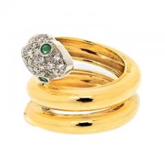  Graff GRAFF PLATINUM 18K YELLOW GOLD SERPENT WRAP AROUND DIAMOND RING - 3145598