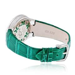  Graff Graff 18K White Gold Butterfly Green Emerald Limited Edition 32mm Dial Watch - 4612279