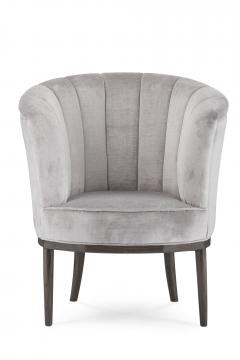  Greenapple Art Deco Lisboa Lounge Chair Grey Velvet Handmade in Portugal by Greenapple - 3497898