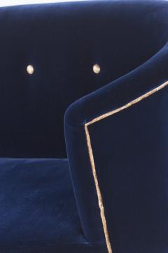  Greenapple Art Deco Loveseat Lisboa Sofa Blue Velvet Gold Leaf Handmade Portugal Greenapple - 3565597