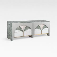  Greenapple Biloba Marble Bar Cabinet Verde Antigua Marble Handmade by Greenapple - 4317970