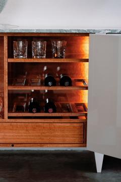  Greenapple Biloba Marble Bar Cabinet Verde Antigua Marble Handmade by Greenapple - 4317975
