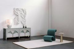  Greenapple Biloba Marble Bar Cabinet Verde Antigua Marble Handmade by Greenapple - 4317978