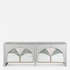  Greenapple Biloba Marble Bar Cabinet Verde Antigua Marble Handmade by Greenapple - 4319281