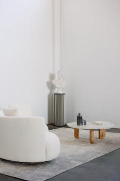  Greenapple Modern Black Flute Pedestal Sculpture Column Handmade in Portugal by Greenapple - 3437634