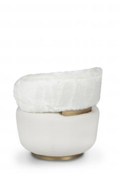  Greenapple Modern Caju Armchair Lounge Chair White Faux Fur Handmade Portugal Greenapple - 3392247