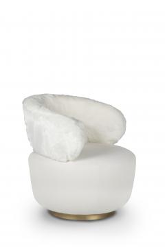  Greenapple Modern Caju Armchair Lounge Chair White Faux Fur Handmade Portugal Greenapple - 3392248