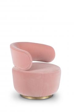  Greenapple Modern Caju Lounge Chair Armchair Pink Velvet Handmade Portugal Greenapple - 3353978