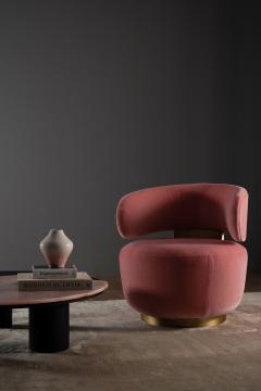  Greenapple Modern Caju Lounge Chair Armchair Pink Velvet Handmade Portugal Greenapple - 3353985