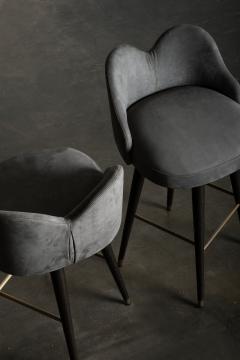  Greenapple Modern Mary Bar Stools Nubuck Leather Brass Handmade in Portugal by Greenapple - 3353914