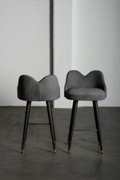  Greenapple Modern Mary Bar Stools Nubuck Leather Brass Handmade in Portugal by Greenapple - 3353915