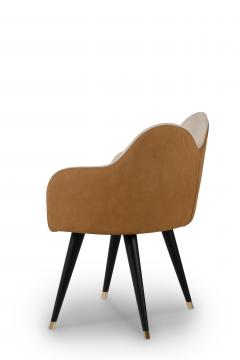  Greenapple Modern Mary Dining Chairs Caramel Velvet Leather Handmade Portugal Greenapple - 3353949