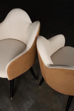  Greenapple Modern Mary Dining Chairs Caramel Velvet Leather Handmade Portugal Greenapple - 3353957
