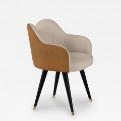 Greenapple Modern Mary Dining Chairs Caramel Velvet Leather Handmade Portugal Greenapple - 3359891