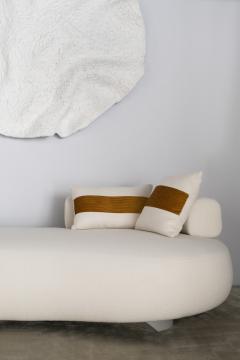  Greenapple Modern Twins Chaise Longue White Linen Blend Handmade by Greenapple - 3120221