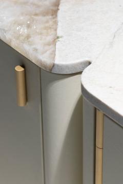  Greenapple Socalco Leather Sideboard Marble Top Handmade in Portugal by Greenapple - 4316528