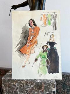  Gret Kalous Scheffer Mid Century Fashion Designs by Austrian Female Illustrator - 3631129