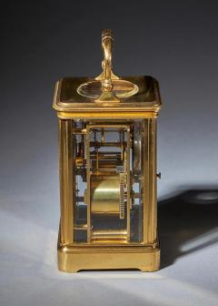 Groh Striking 19th Century Carriage Clock with a Gilt Brass Corniche Case by Groh  - 3123356