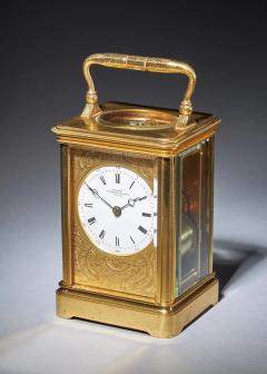  Groh Striking 19th Century Carriage Clock with a Gilt Brass Corniche Case by Groh  - 3123361