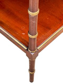  Grosfeld House 1940S FAUX BAMBOO TRIPLE TIER TABLES WITH GILT BALLS TRIM BY GROSFELD HOUSE - 4618454