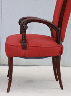  Grosfeld House 1950s Scroll arms mahogany armchairs by Grosfeld House - 4789531