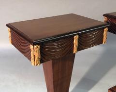  Grosfeld House A chic pair of Grosfeld House mahogany pedestal tables - 754463