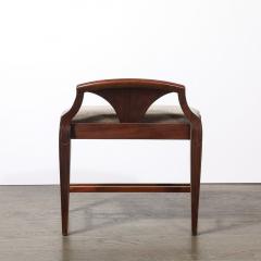  Grosfeld House Art Deco Book Matched Walnut Mohair Sculptural Bench by Grosfeld House - 4304109
