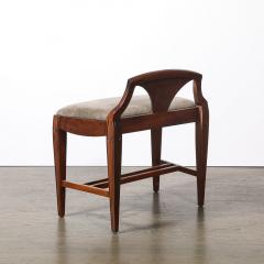  Grosfeld House Art Deco Book Matched Walnut Mohair Sculptural Bench by Grosfeld House - 4304111