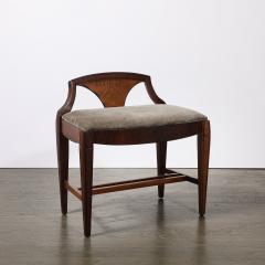  Grosfeld House Art Deco Book Matched Walnut Mohair Sculptural Bench by Grosfeld House - 4304115