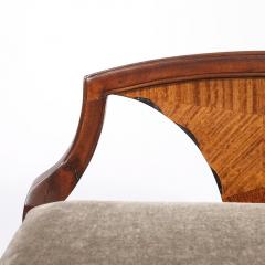  Grosfeld House Art Deco Book Matched Walnut Mohair Sculptural Bench by Grosfeld House - 4304118