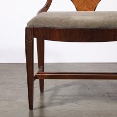  Grosfeld House Art Deco Book Matched Walnut Mohair Sculptural Bench by Grosfeld House - 4304120