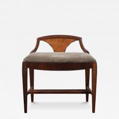  Grosfeld House Art Deco Book Matched Walnut Mohair Sculptural Bench by Grosfeld House - 4305738