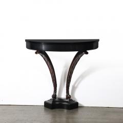  Grosfeld House Art Deco Ebonized Walnut Wall Console W Acanthus Supports by Grosfeld House - 4266127