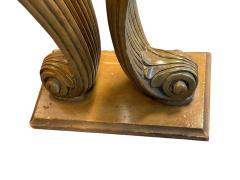  Grosfeld House CLASSIC HOLLYWOOD GROSFELD HOUSE CARVED WOOD PLUME SIDE TABLES CONSOLE PAIR - 4570033