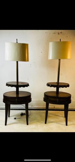  Grosfeld House CUSTOM FLOOR LAMPS WITH RUFFLED DOUBLE TIERED TABLES BY GROSFELD HOUSE - 2822054