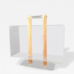  Grosfeld House Grosfeld House Lucite and Bleached Oak Magazine Stand - 98457