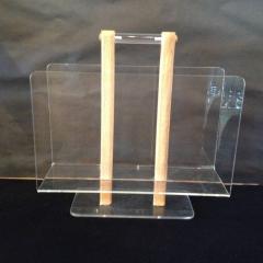  Grosfeld House Grosfeld House Lucite and Bleached Oak Magazine Stand - 98461