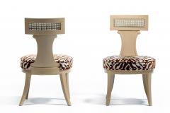  Grosfeld House Grosfeld House Set of 4 Bleached Mahogany Chairs with Tiger Velvet Seats c 1940 - 4621238