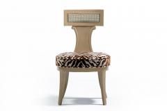  Grosfeld House Grosfeld House Set of 4 Bleached Mahogany Chairs with Tiger Velvet Seats c 1940 - 4621242